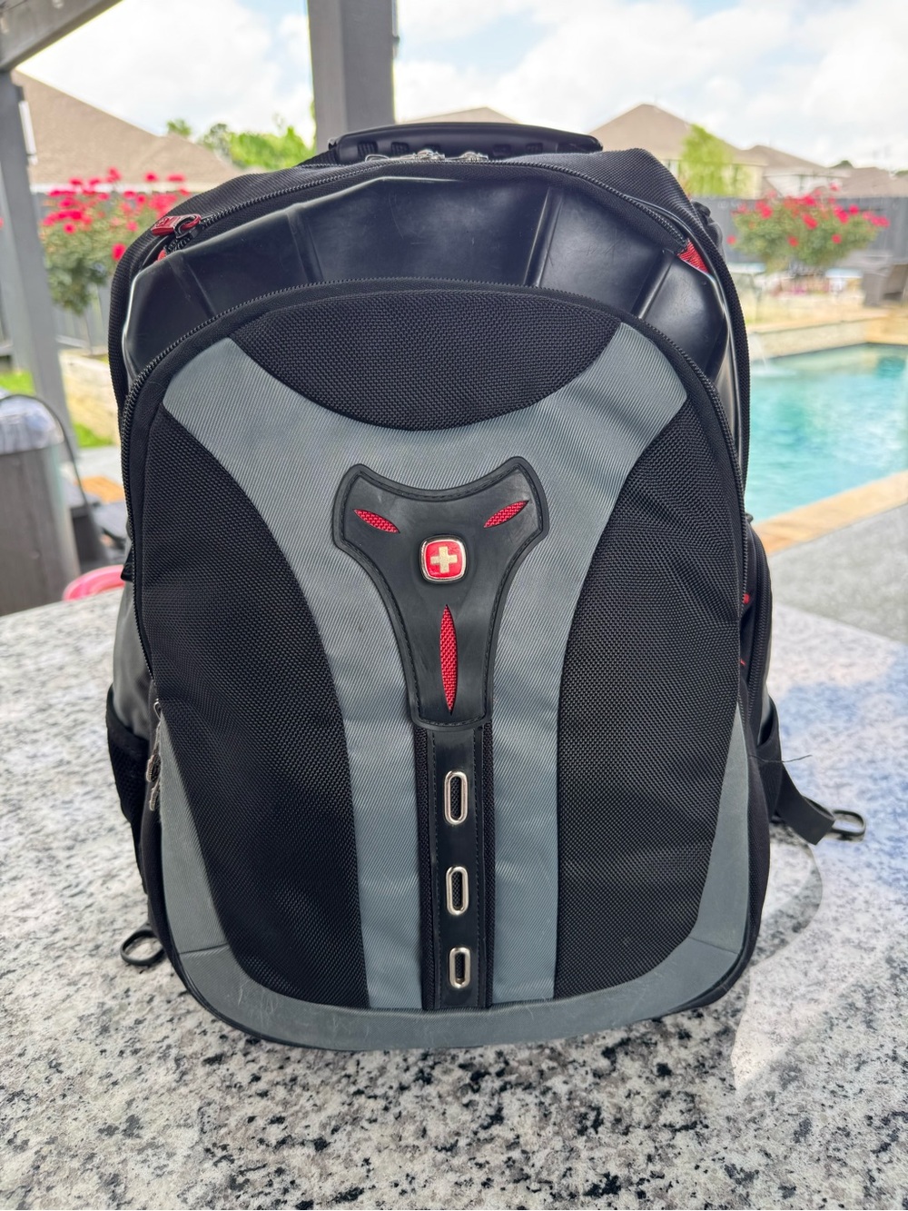 SwissGear Black, Gray & Red Men's Laptop Backpack